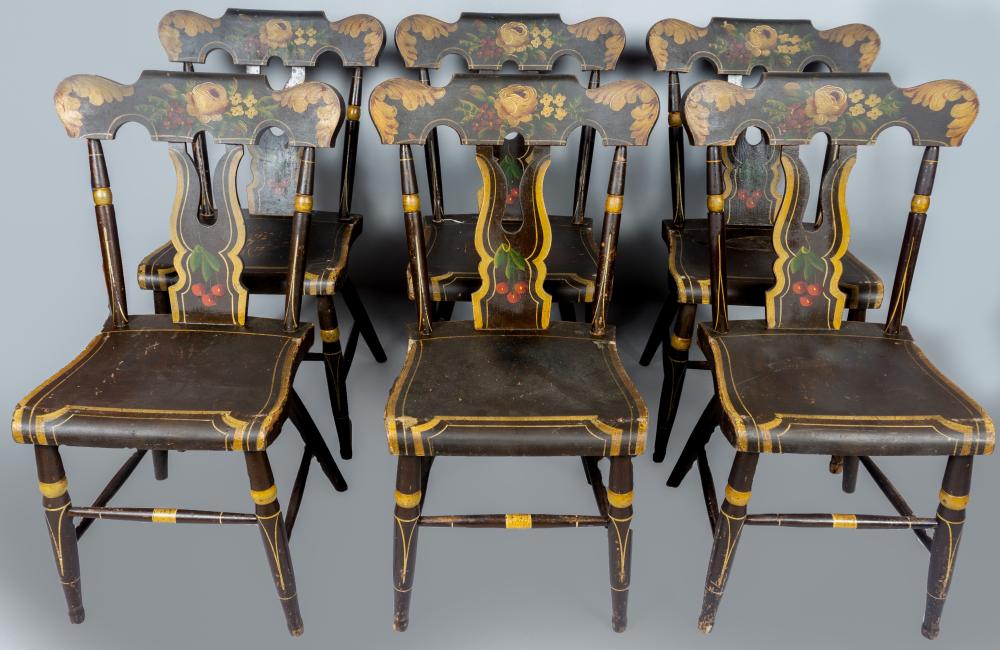 SET OF SIX LATE FEDERAL PAINTED