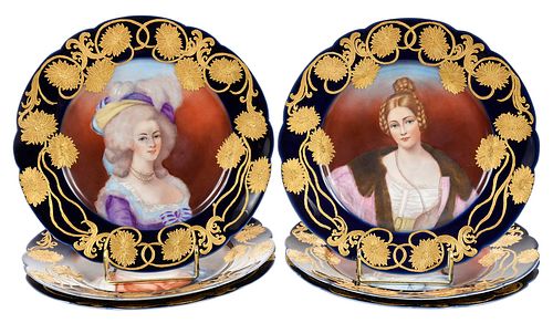 SET OF SIX LIMOGES PORTRAIT