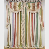 SET OF SIX LINEN AND SILK STRI