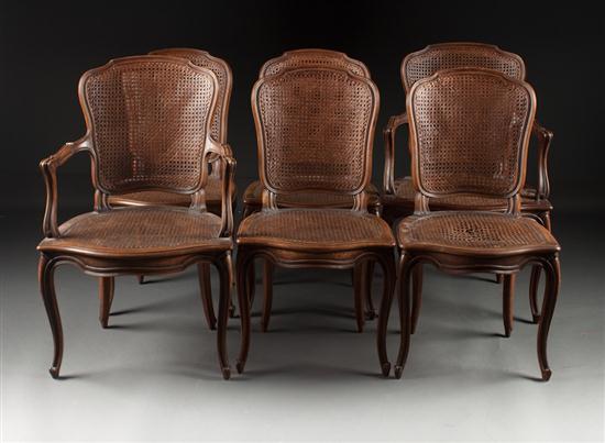 Set of six Louis XV style carved