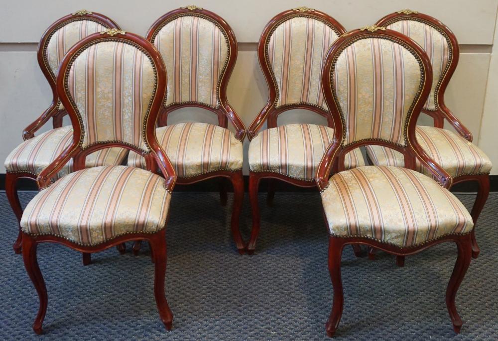 SET OF SIX LOUIS XV STYLE BRASS