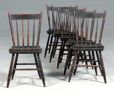Set of six Masonic Windsor