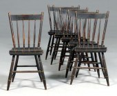 Set of six Masonic Windsor cha