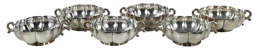 SET OF SIX MEXICAN STERLING DESSERT