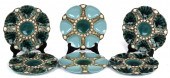 SET OF SIX MILTON MAJOLICA OYS