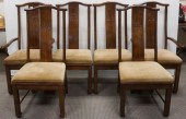 SET OF SIX MING STYLE CARVED H