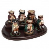 SET OF SIX MINIATURE TOBY MUGS