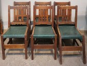 SET OF SIX MISSION STYLE OAK A