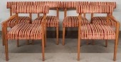 SET OF SIX MODERN FRUITWOOD AN