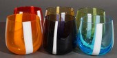SET OF SIX MURANO COLORED-TO-W