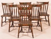 SET OF SIX PA PLANK SEAT ARROW