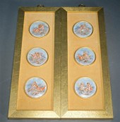 SET OF SIX PAINTED ROUNDELS, F