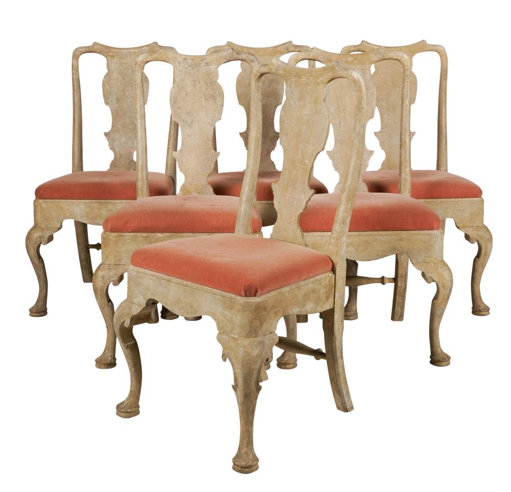SET OF SIX PAINTED WOOD DINING