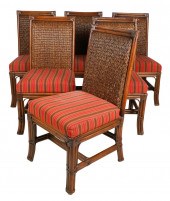 SET OF SIX PALECEK RATTAN DINI