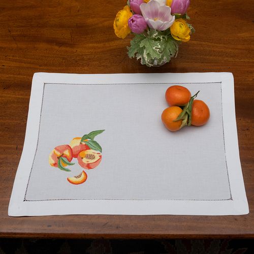 SET OF SIX PLACEMATS EMBROIDERED