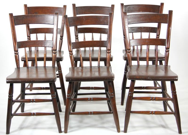 Set of Six Plank Seat Kitchen