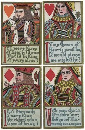 SET OF SIX PLAYING CARD POSTCA