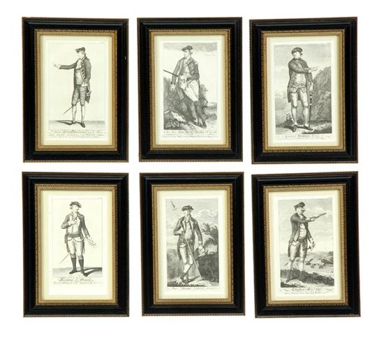 SET OF SIX PORTRAITS OF