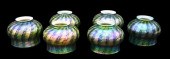 SET OF SIX QUEZAL ART GLASS SH