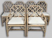 SET OF SIX RATTAN DINING CHAIR