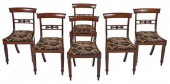 SET OF SIX REGENCY CARVED CANE