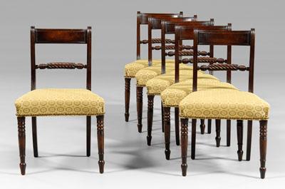 Set of six Regency dining chairs: