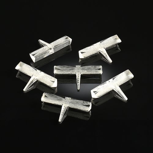 SET OF SIX RENÉ LALIQUE CLEAR AND