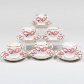 SET OF SIX RIHOUET PORCELAIN P