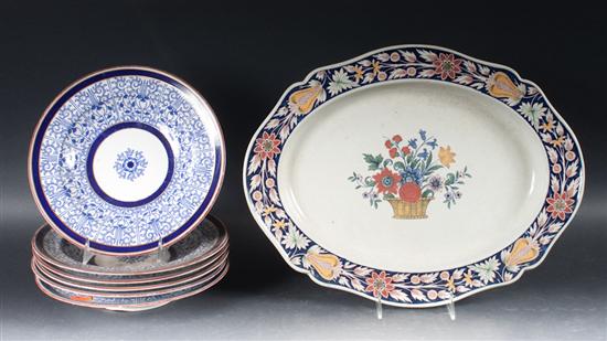 Set of six Royal Worcester blue