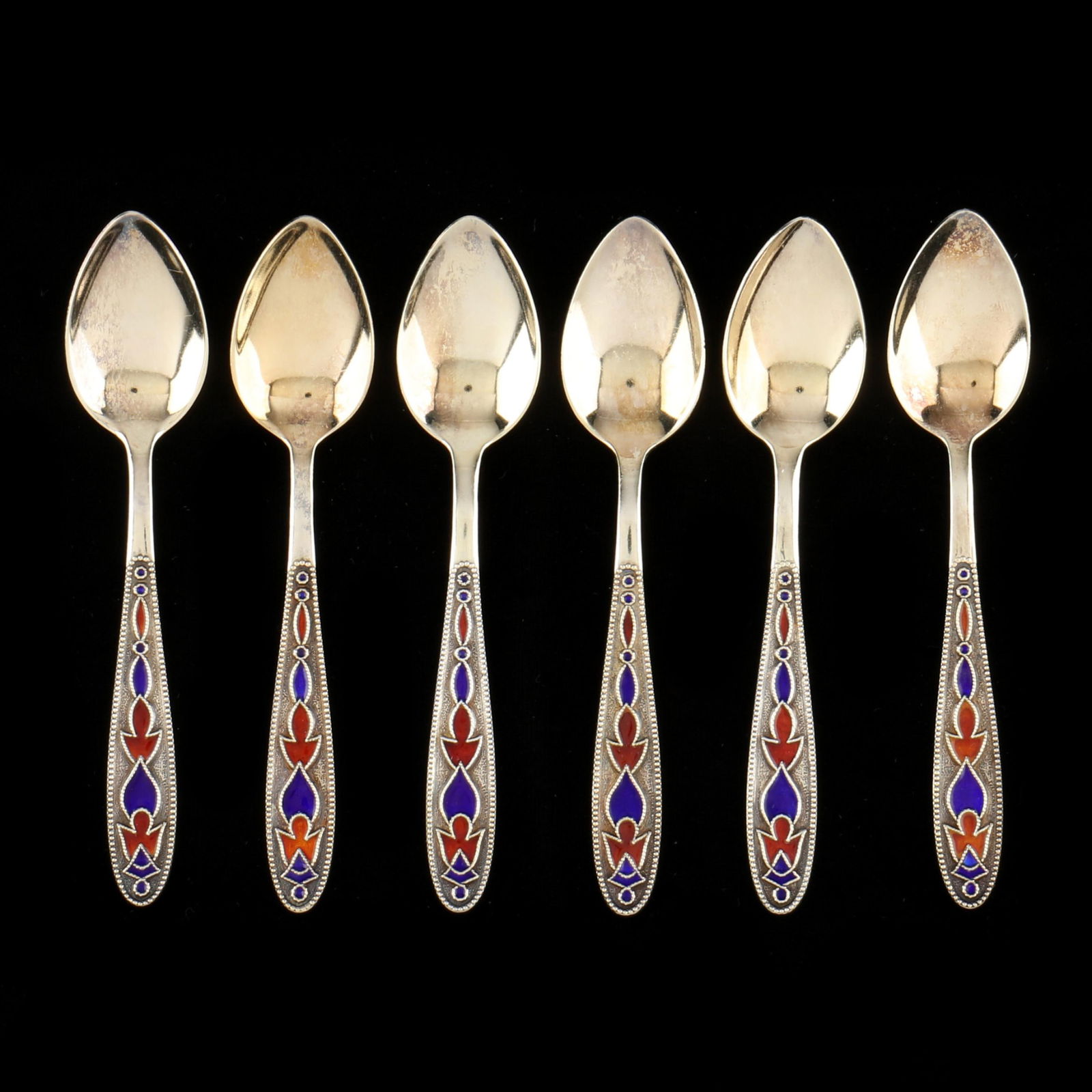 SET OF SIX RUSSIAN 875 SILVER