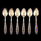 SET OF SIX RUSSIAN 875 SILVER