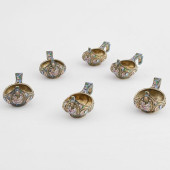 SET OF SIX RUSSIAN CLOISONNé S