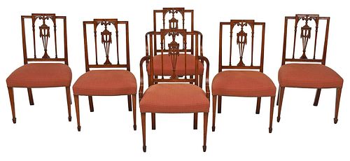 SET OF SIX SHERATON CARVED MAHOGANY