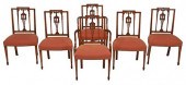 SET OF SIX SHERATON CARVED MAH
