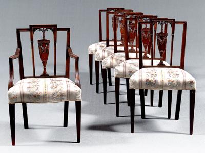 Set of six Sheraton style side