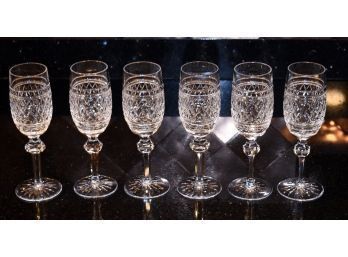 Set of six signed Waterford
