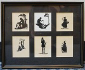 SET OF SIX SILHOUETTES FRAMED