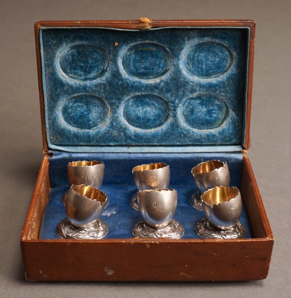 SET OF SIX SILVERPLATE WITH GILT