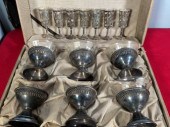 Set of six sterling boxed sher