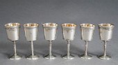 SET OF SIX STERLING STEM LIQUE
