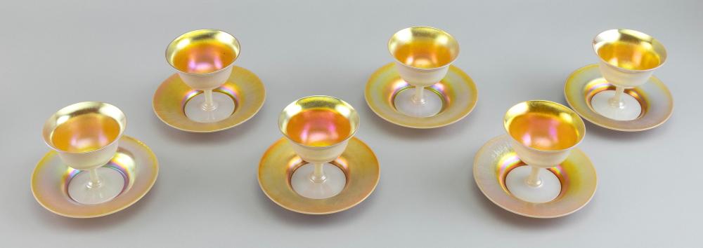 SET OF SIX STEUBEN GOLD AURENE