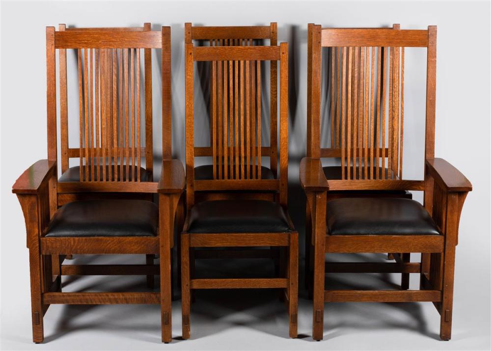 SET OF SIX STICKLEY MISSION OAK
