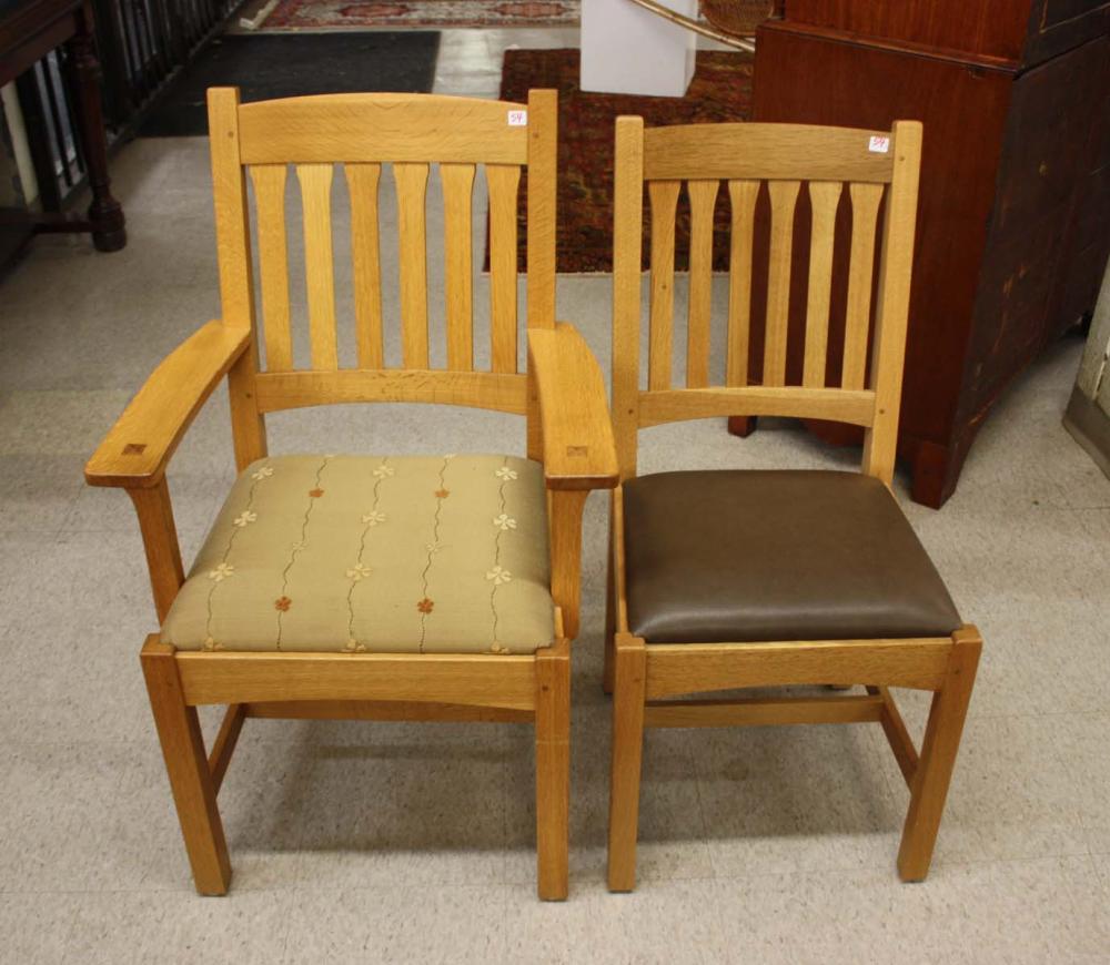 SET OF SIX STICKLEY OAK DINING