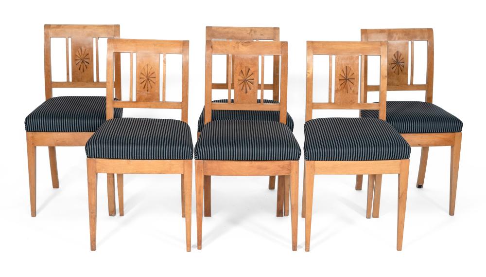SET OF SIX SWEDISH BIEDERMEIER SIDE