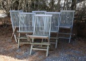 SET OF SIX TEAKWOOD FOLDING SI