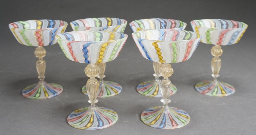 SET OF SIX VARICOLORED FILIGRANA