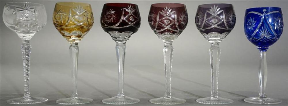 SET OF SIX VARIED-TO-COLOR CUT