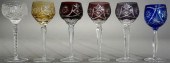 SET OF SIX VARIED-TO-COLOR CUT