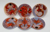 SET OF SIX VENCE ENAMEL PAINTE