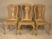 SET OF SIX VENETIAN PAINTED CA